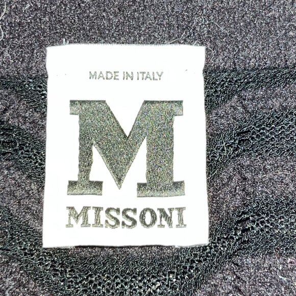 MISSONI BLACK ZIG ZAG PATTERN MESH OPEN CARDIGAN MADE IN ITALY EUC IT48 = US 12 - Picture 9 of 15